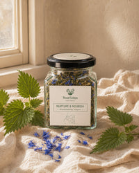 Nurture and Nourish breastfeeding tea jar by RoseTulips — natural lactation support blend