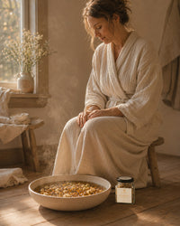 Soothe and Restore steam ritual moment — postpartum body care by RoseTulips