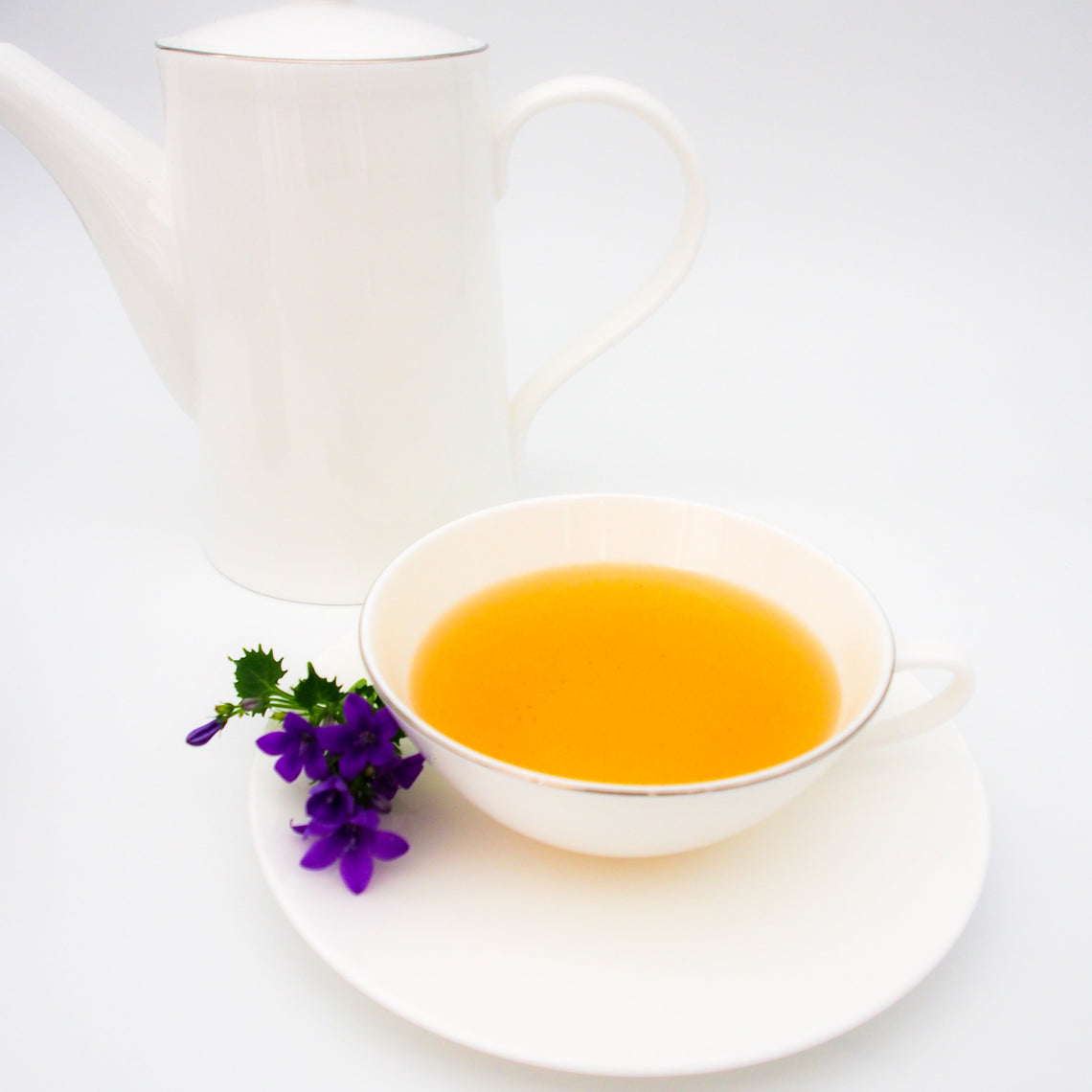 Yoga label, a tea that contains rosa damascena, lemongrass, chamomile, ginger, lavender and liquorice.